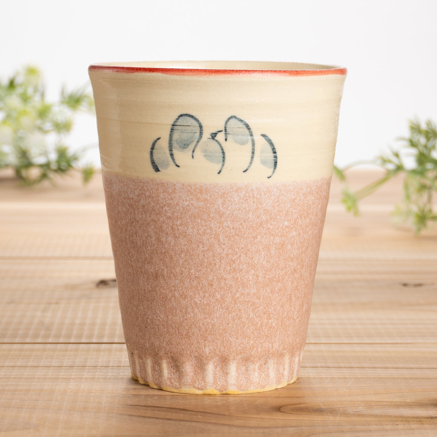 タンブラー　仲良し犬A　工房咲楽 - Handcrafted Japanese pottery from Kyoto - Kyo ware / Kiyomizu ware.