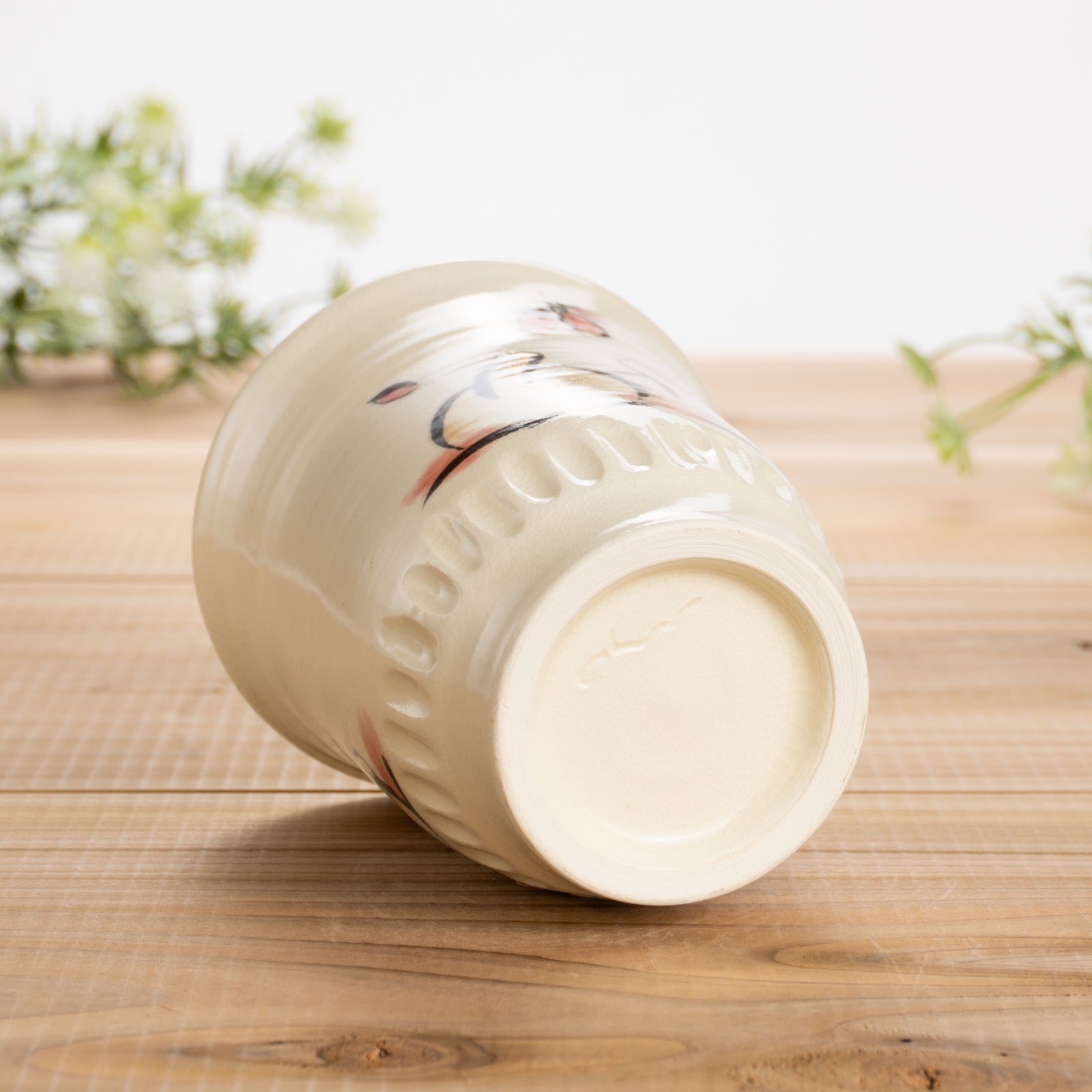 フリーカップ　仲良し猫D　工房咲楽 - Handcrafted Japanese pottery from Kyoto - Kyo ware / Kiyomizu ware.