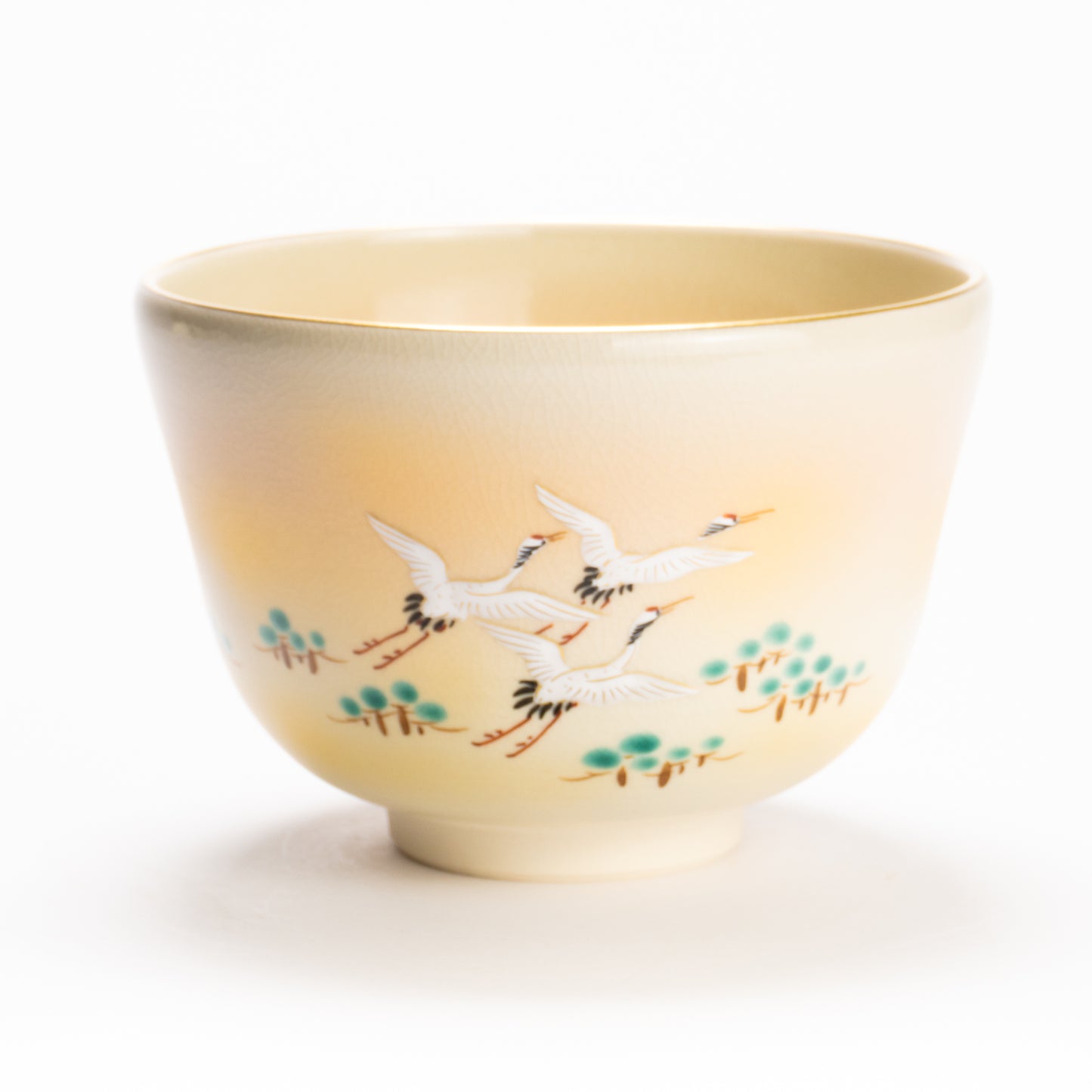 抹茶碗　富士に郡鶴　陶楽 KOTOPOTTER