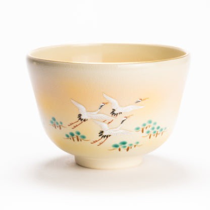 抹茶碗　富士に郡鶴　陶楽 KOTOPOTTER