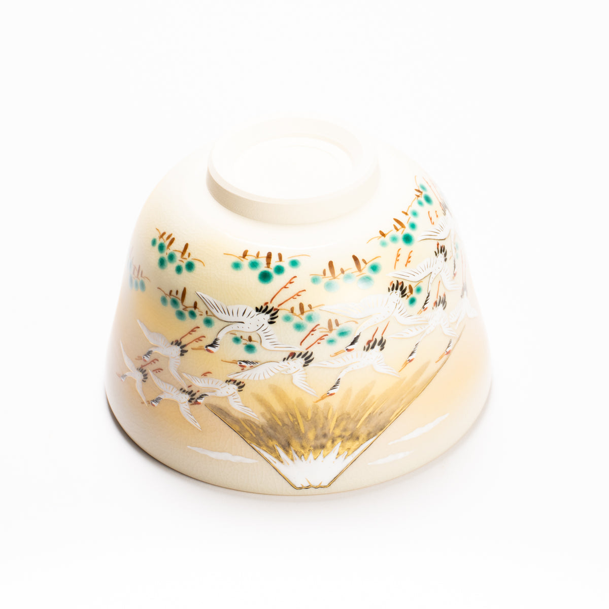 抹茶碗　富士に郡鶴　陶楽 KOTOPOTTER