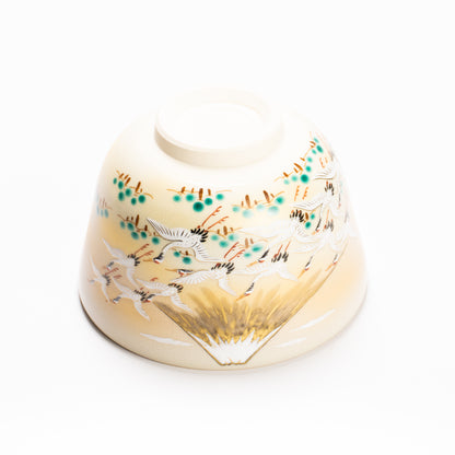 抹茶碗　富士に郡鶴　陶楽 KOTOPOTTER