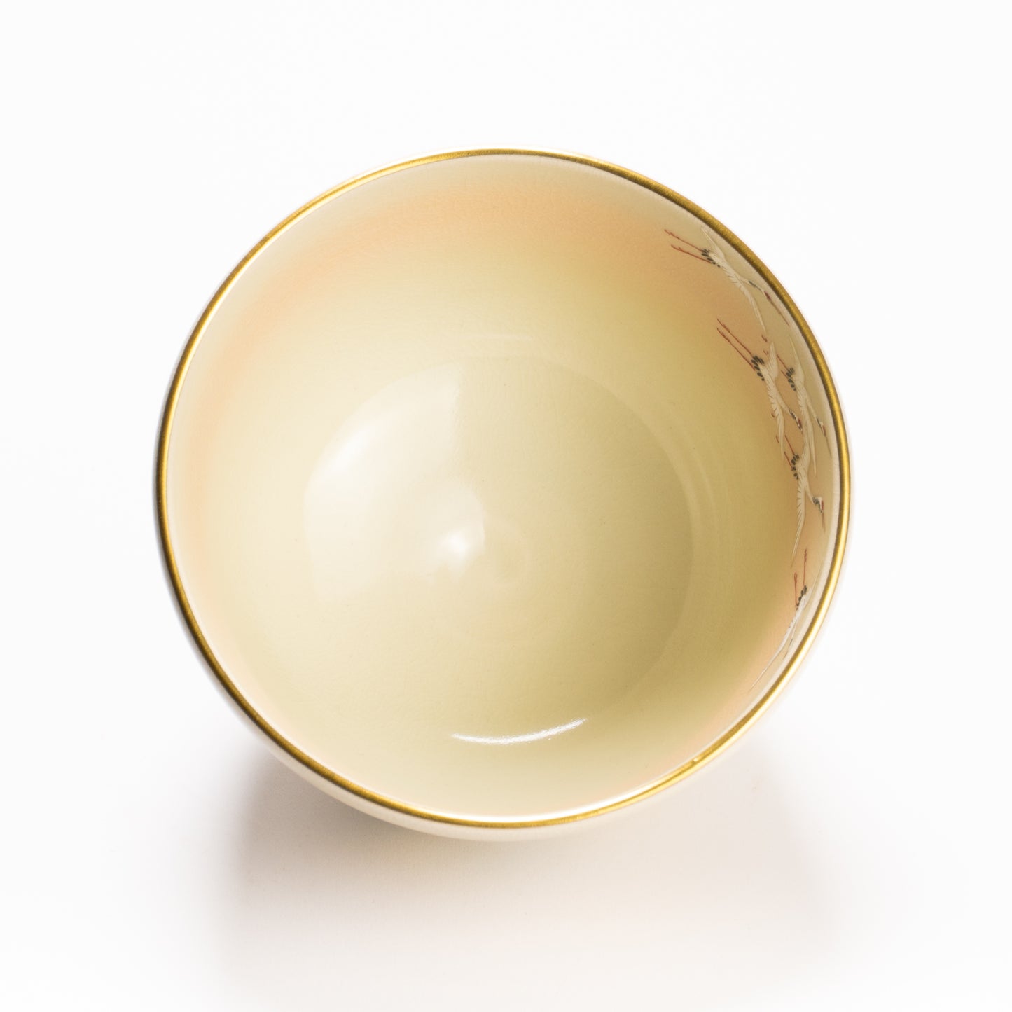 抹茶碗　富士に郡鶴　陶楽 KOTOPOTTER