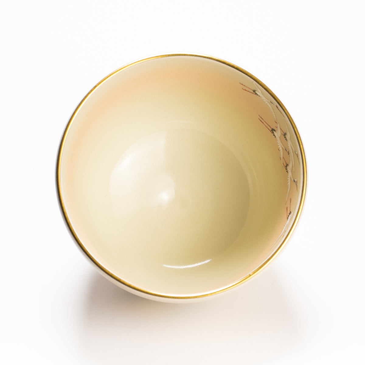 抹茶碗　富士に郡鶴　陶楽 KOTOPOTTER
