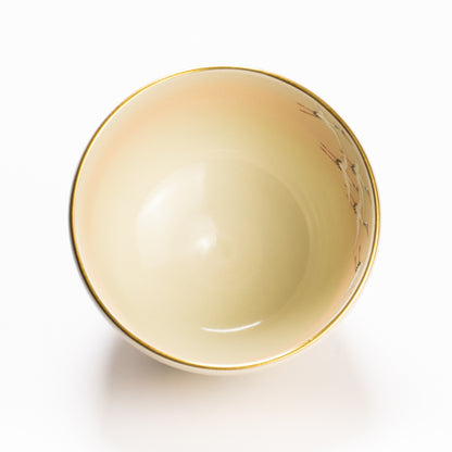 抹茶碗　富士に郡鶴　陶楽 KOTOPOTTER