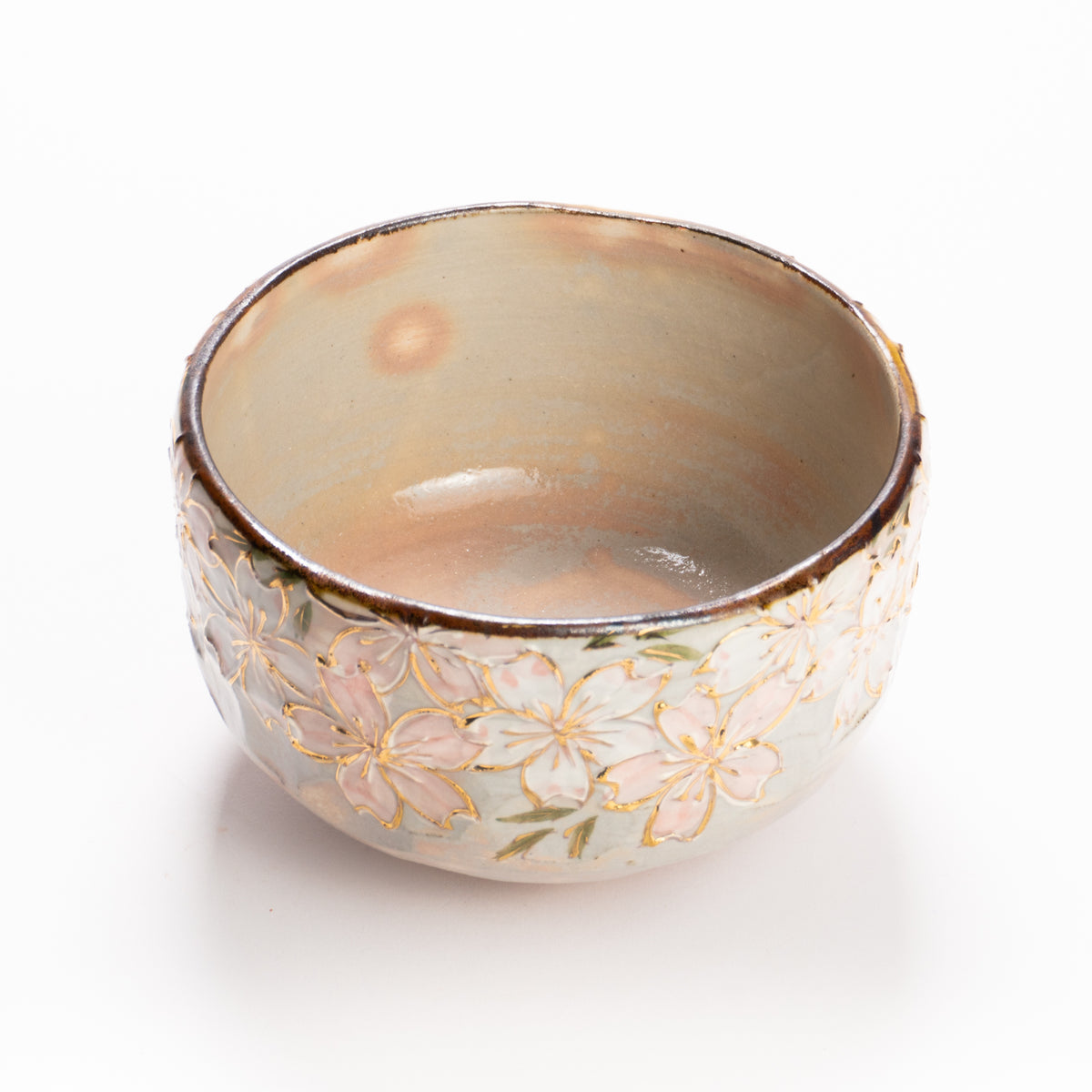 抹茶碗　イッチン金彩 桜絵　俊山窯 KOTOPOTTER