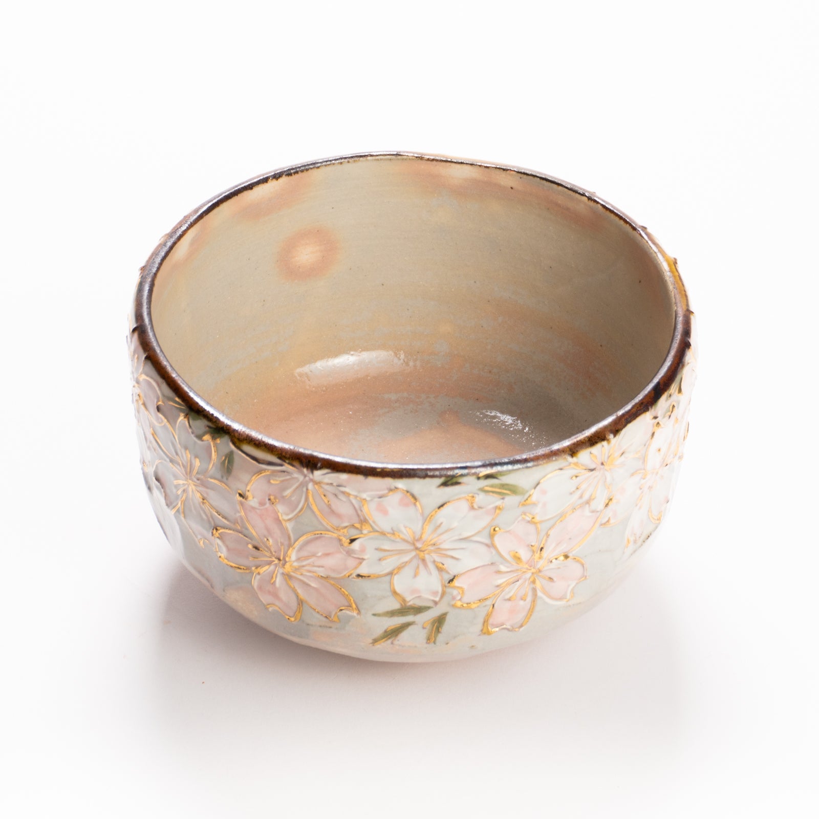 抹茶碗　イッチン金彩 桜絵　俊山窯 KOTOPOTTER