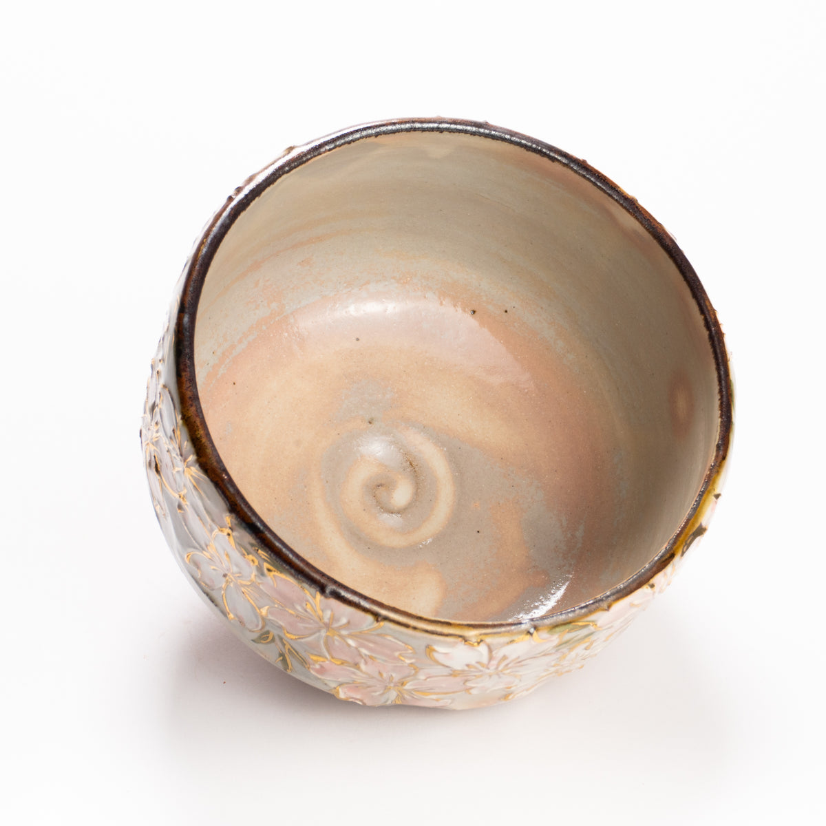 抹茶碗　イッチン金彩 桜絵　俊山窯 KOTOPOTTER