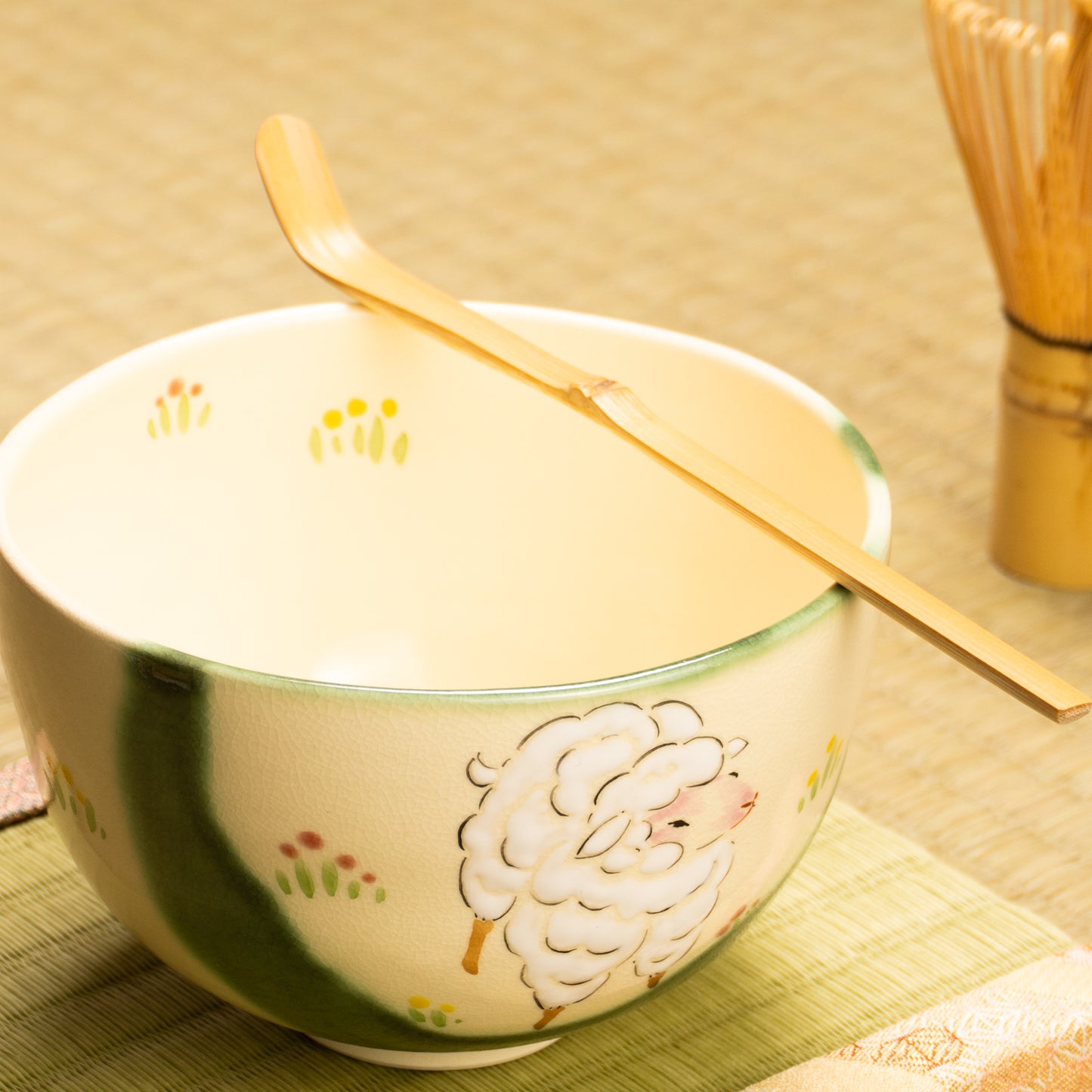 抹茶碗　織部仔羊　宝泉 KOTOPOTTER