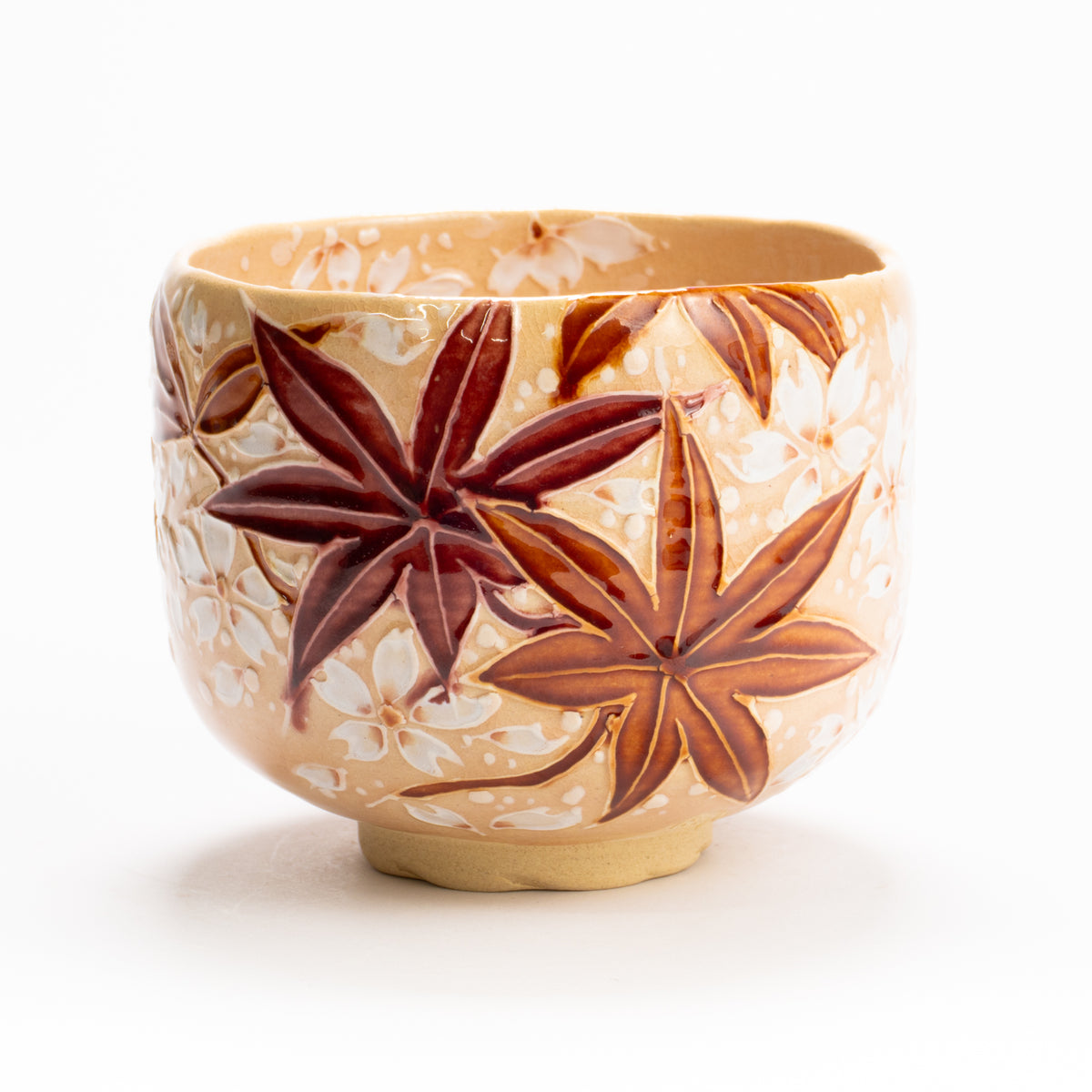 抹茶碗　桃交趾"雲錦"　一如 KOTOPOTTER