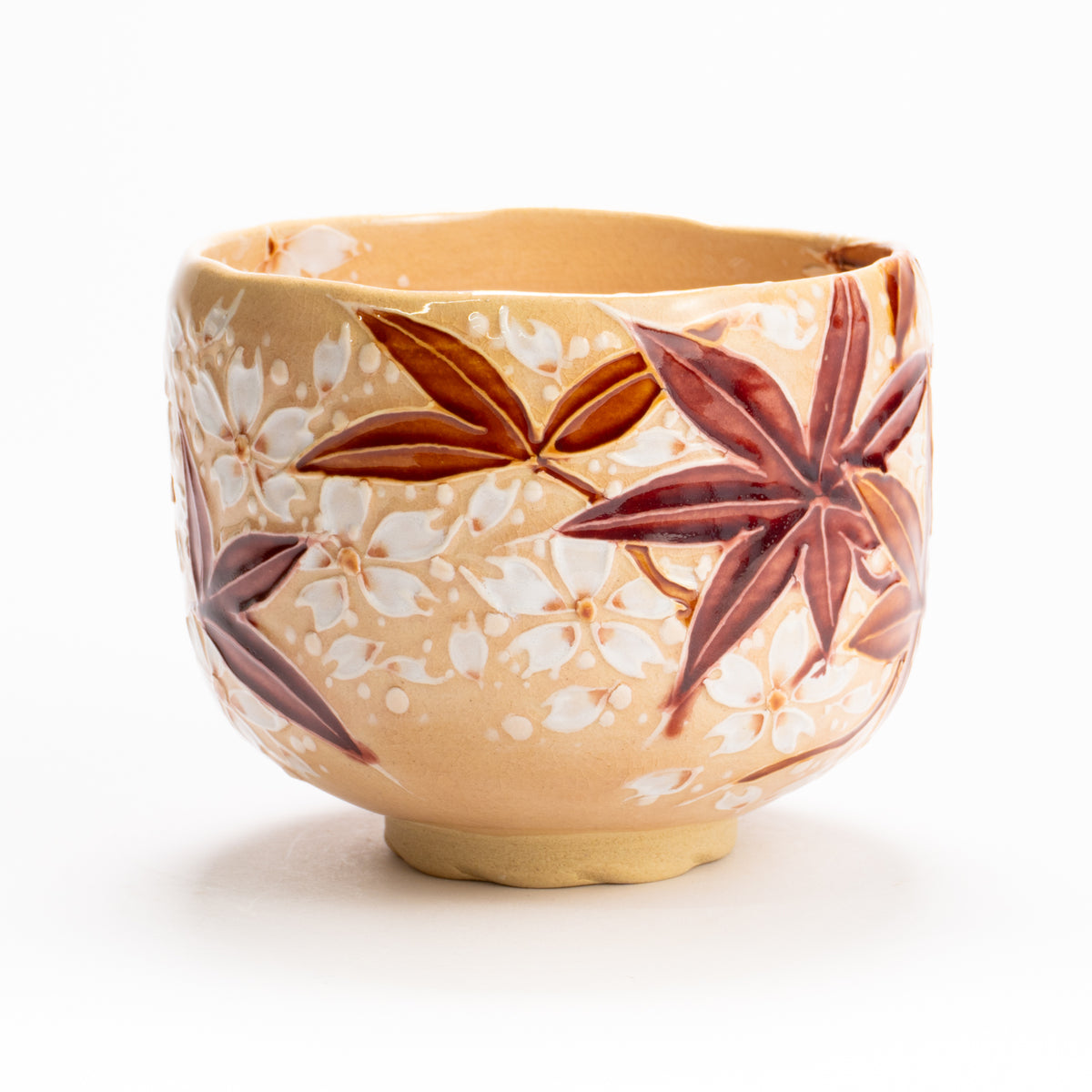 抹茶碗　桃交趾"雲錦"　一如 KOTOPOTTER