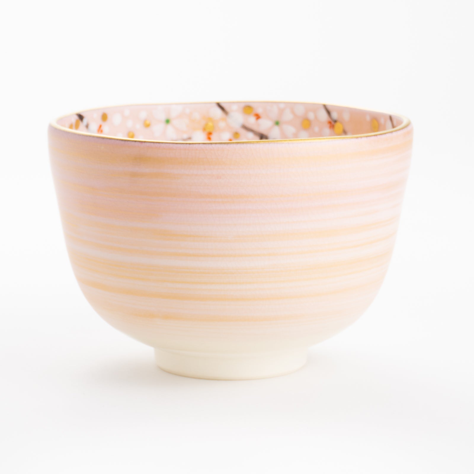 抹茶碗　内絵桜　善昇 - Handcrafted Japanese pottery from Kyoto - Kyo ware / Kiyomizu ware.