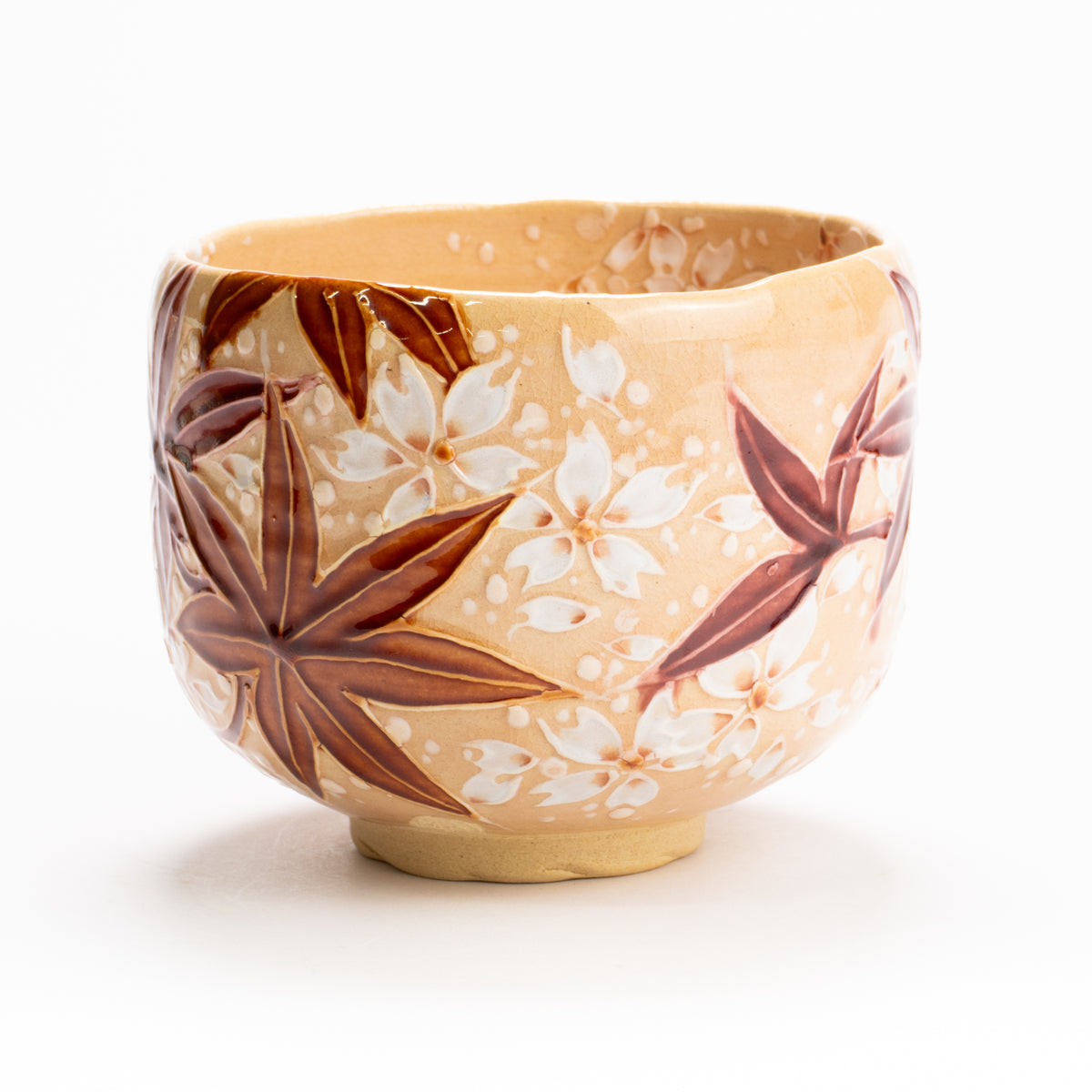 抹茶碗　桃交趾"雲錦"　一如 KOTOPOTTER
