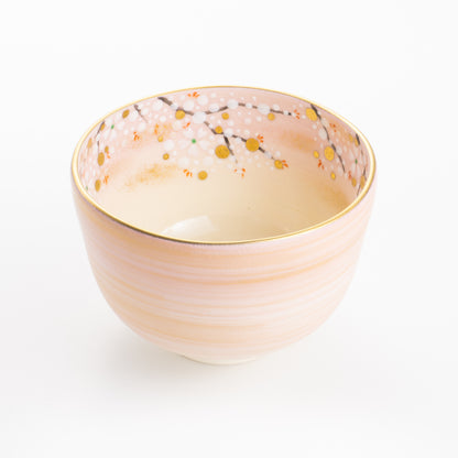 抹茶碗　内絵桜　善昇 - Handcrafted Japanese pottery from Kyoto - Kyo ware / Kiyomizu ware.
