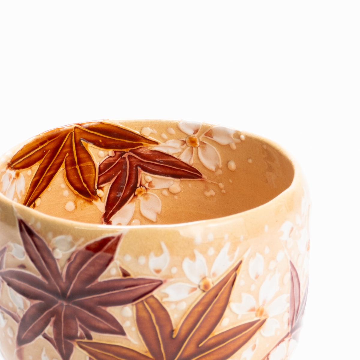 抹茶碗　桃交趾"雲錦"　一如 KOTOPOTTER
