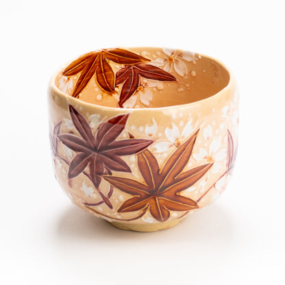 抹茶碗　桃交趾"雲錦"　一如 KOTOPOTTER