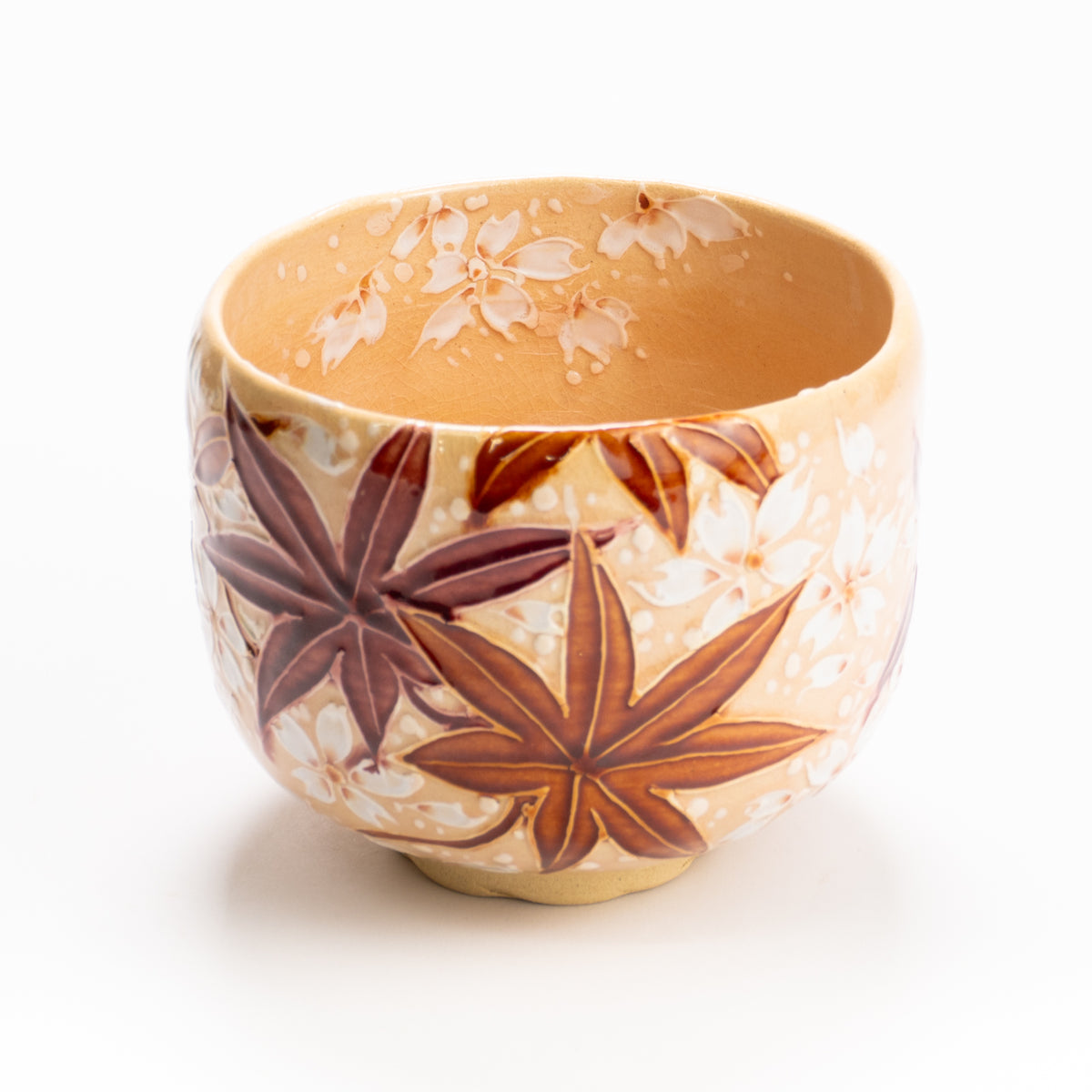 抹茶碗　桃交趾"雲錦"　一如 KOTOPOTTER