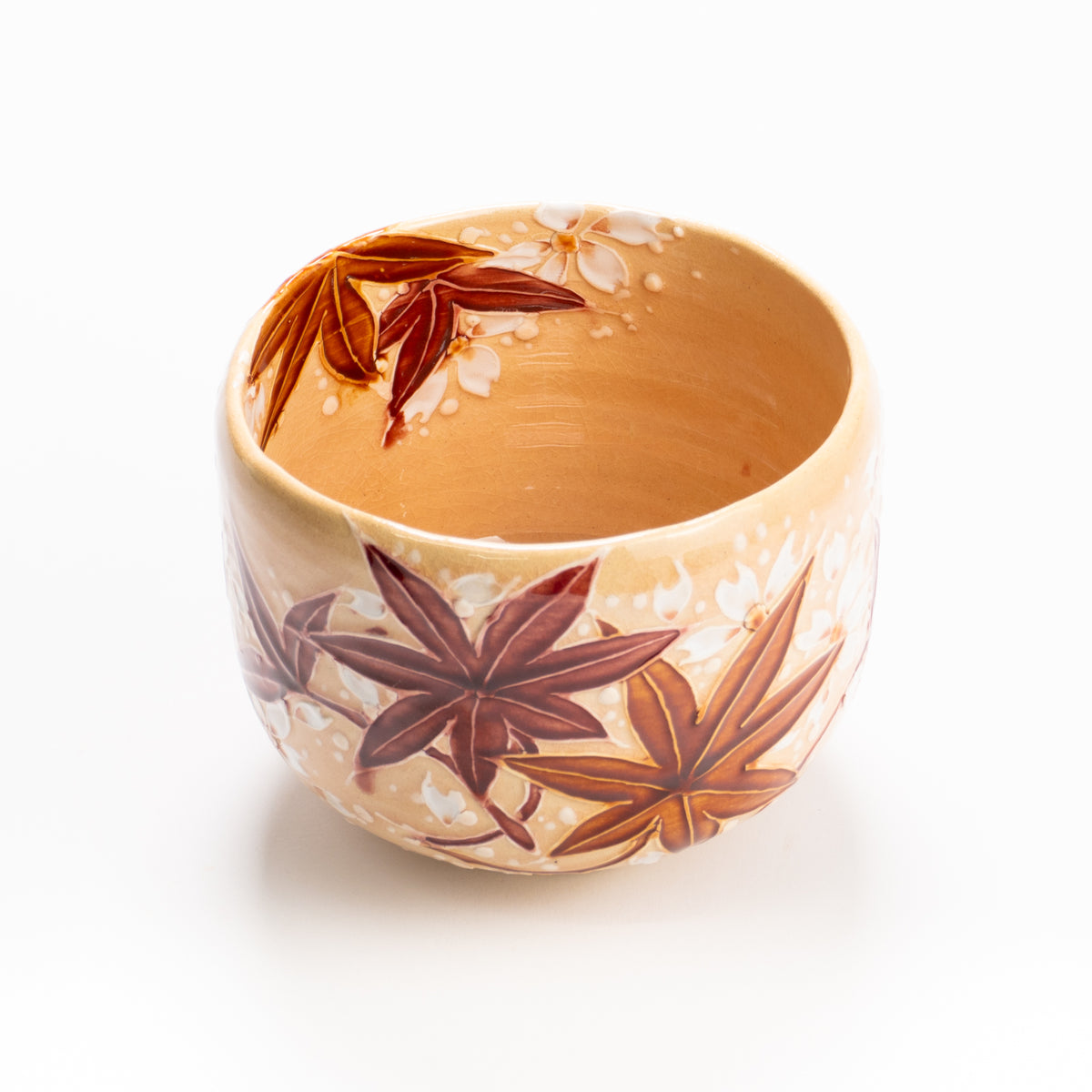 抹茶碗　桃交趾"雲錦"　一如 KOTOPOTTER