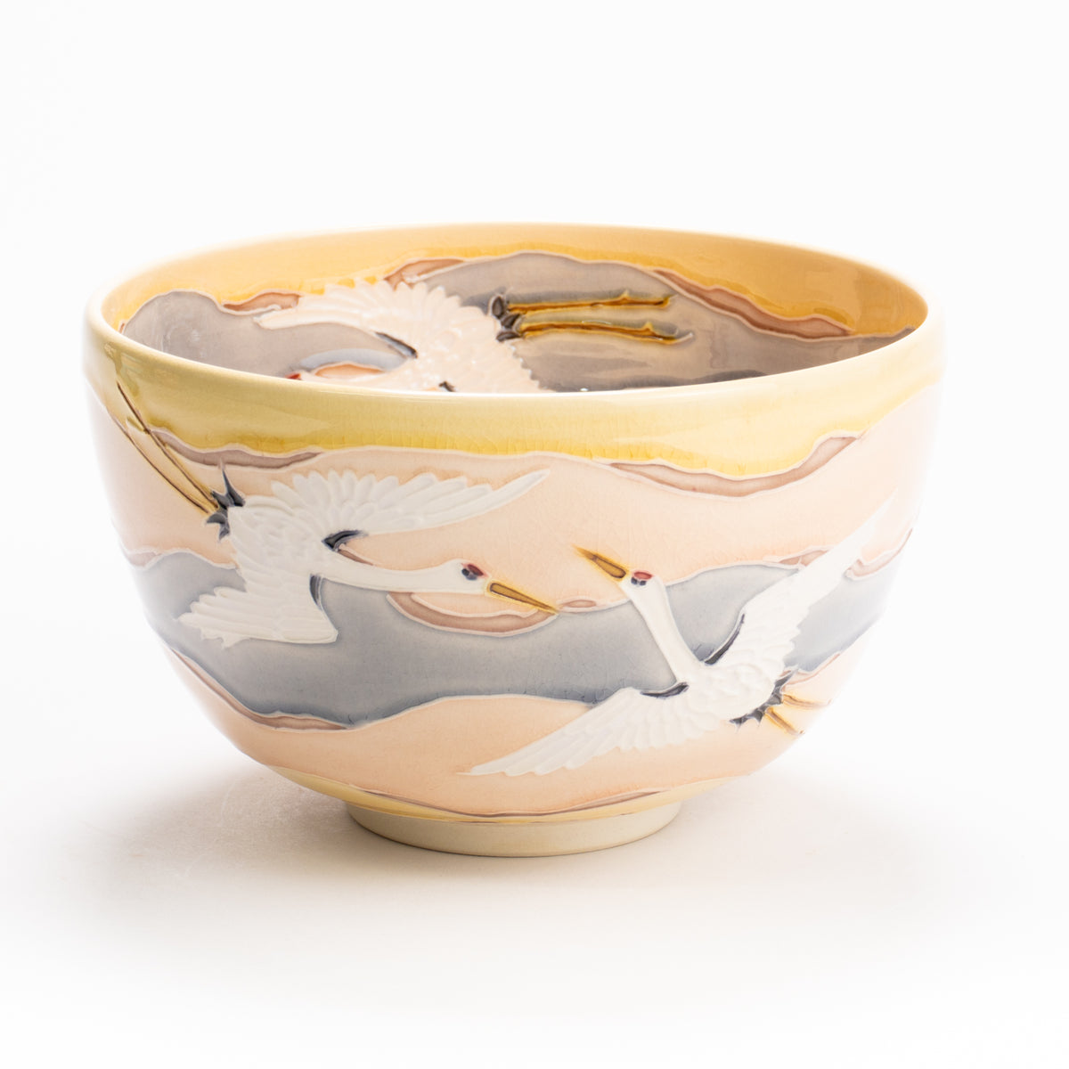 抹茶碗　桃交趾"朝焼け"　一如 KOTOPOTTER