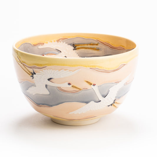 抹茶碗　桃交趾"朝焼け"　一如 KOTOPOTTER