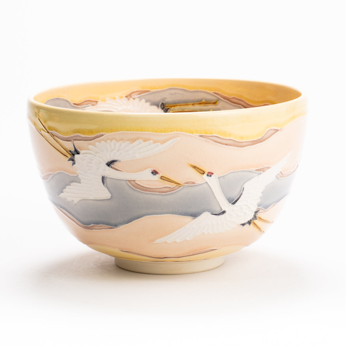 抹茶碗　桃交趾"朝焼け"　一如 KOTOPOTTER