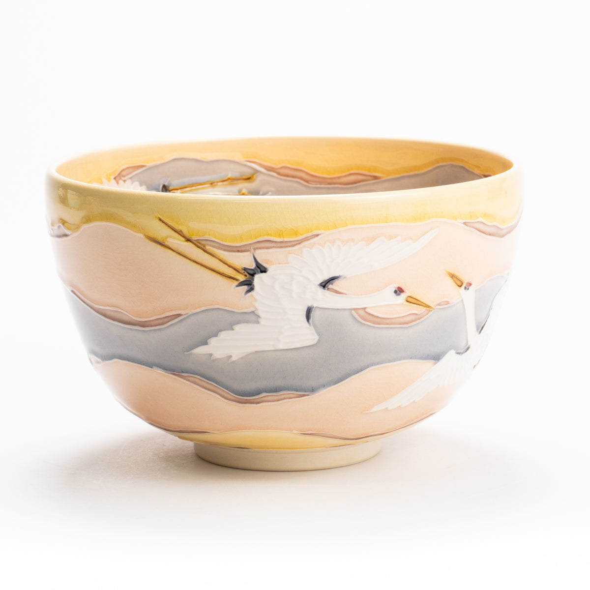 抹茶碗　桃交趾"朝焼け"　一如 KOTOPOTTER