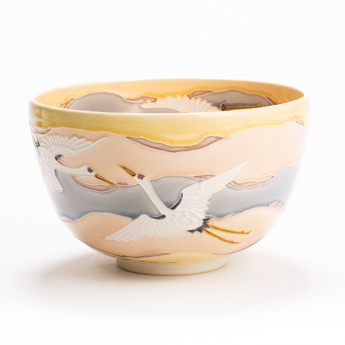 抹茶碗　桃交趾"朝焼け"　一如 KOTOPOTTER