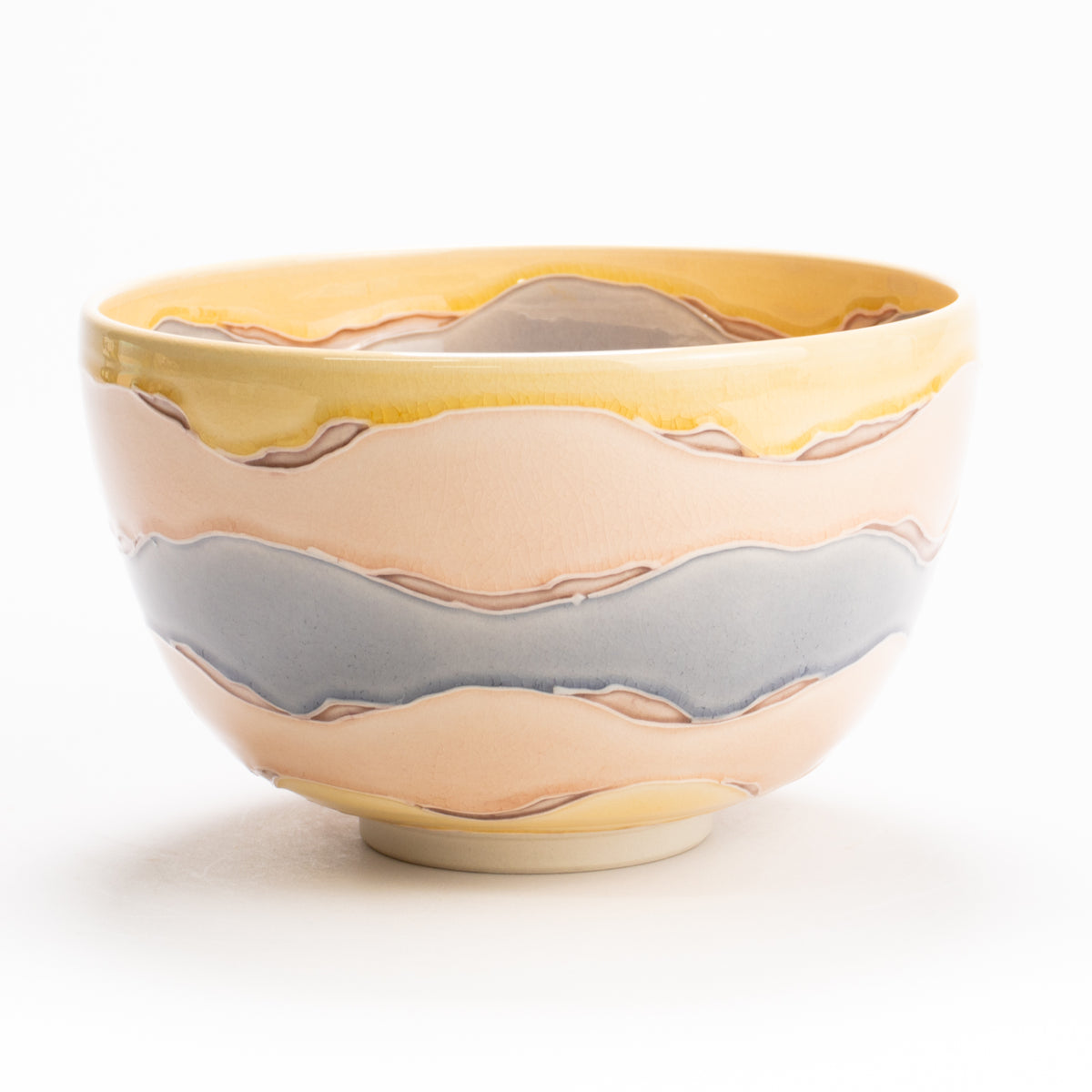 抹茶碗　桃交趾"朝焼け"　一如 KOTOPOTTER