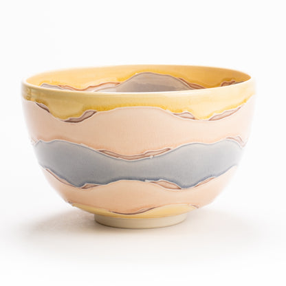 抹茶碗　桃交趾"朝焼け"　一如 KOTOPOTTER