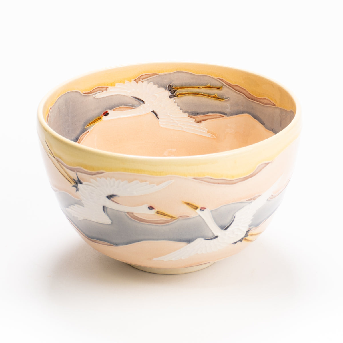 抹茶碗　桃交趾"朝焼け"　一如 KOTOPOTTER