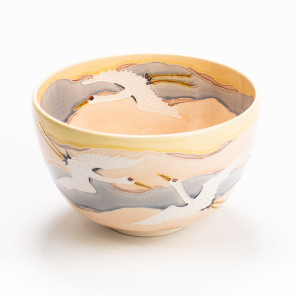 抹茶碗　桃交趾"朝焼け"　一如 KOTOPOTTER