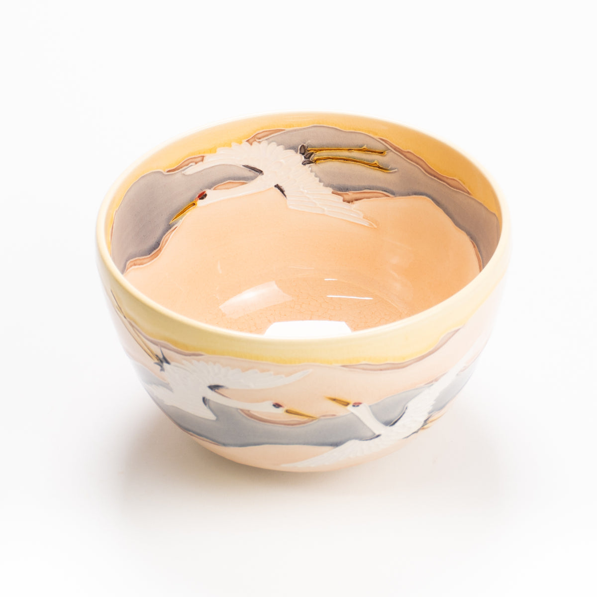 抹茶碗　桃交趾"朝焼け"　一如 KOTOPOTTER