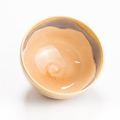 抹茶碗　桃交趾"朝焼け"　一如 KOTOPOTTER