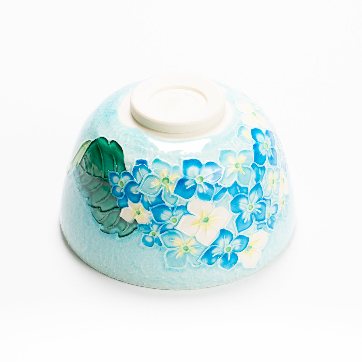 抹茶碗　淡青交趾"紫陽花"　一如 KOTOPOTTER