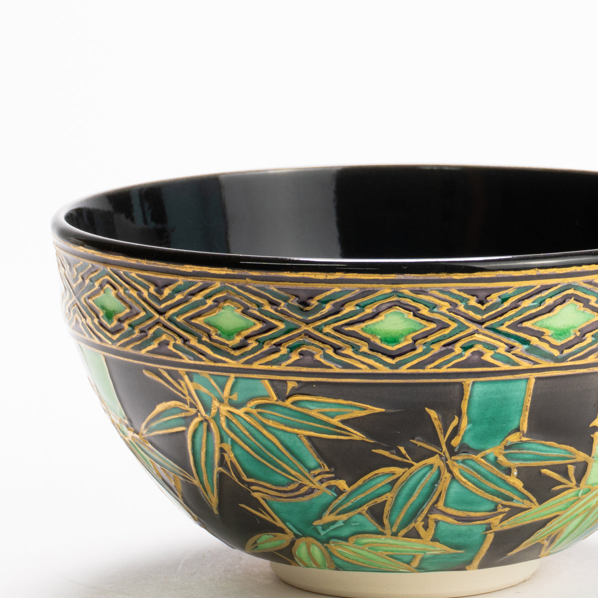 抹茶碗　紫交趾"竹林"　一如 KOTOPOTTER