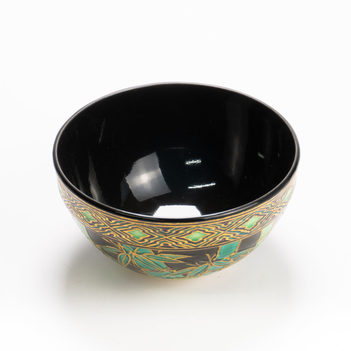 抹茶碗　紫交趾"竹林"　一如 KOTOPOTTER