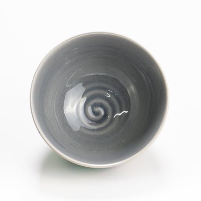 抹茶碗　紫交趾"松皮菱紋 山水図"　一如 KOTOPOTTER