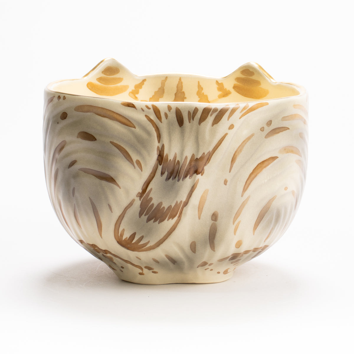 抹茶碗　茶虎猫　良二 KOTOPOTTER