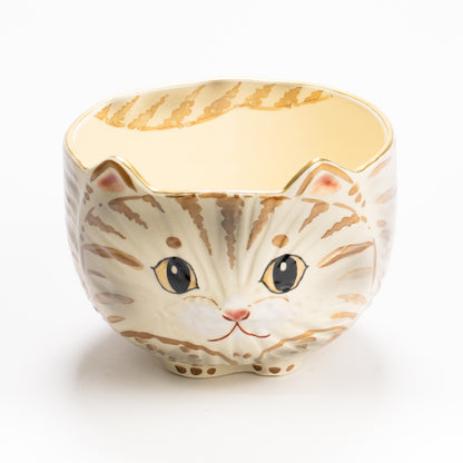 抹茶碗　茶虎猫　良二 KOTOPOTTER