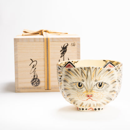 抹茶碗　キジトラ猫　良二 KOTOPOTTER