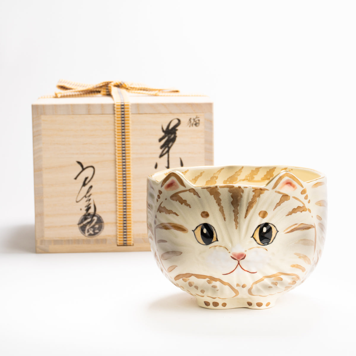 抹茶碗　茶虎猫　良二 KOTOPOTTER