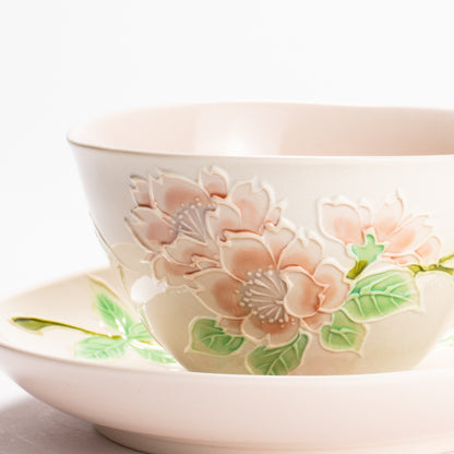 抹茶碗　古代黄交趾"梅に観世水"　一如 (コピー) KOTOPOTTER
