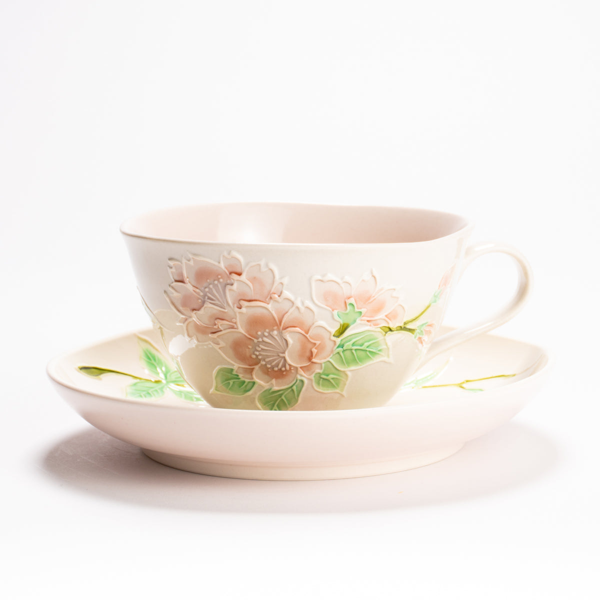 抹茶碗　古代黄交趾"梅に観世水"　一如 (コピー) KOTOPOTTER