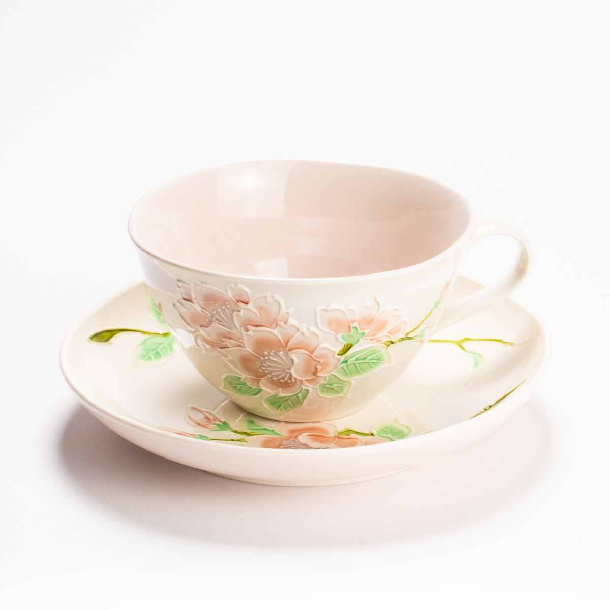 抹茶碗　古代黄交趾"梅に観世水"　一如 (コピー) KOTOPOTTER