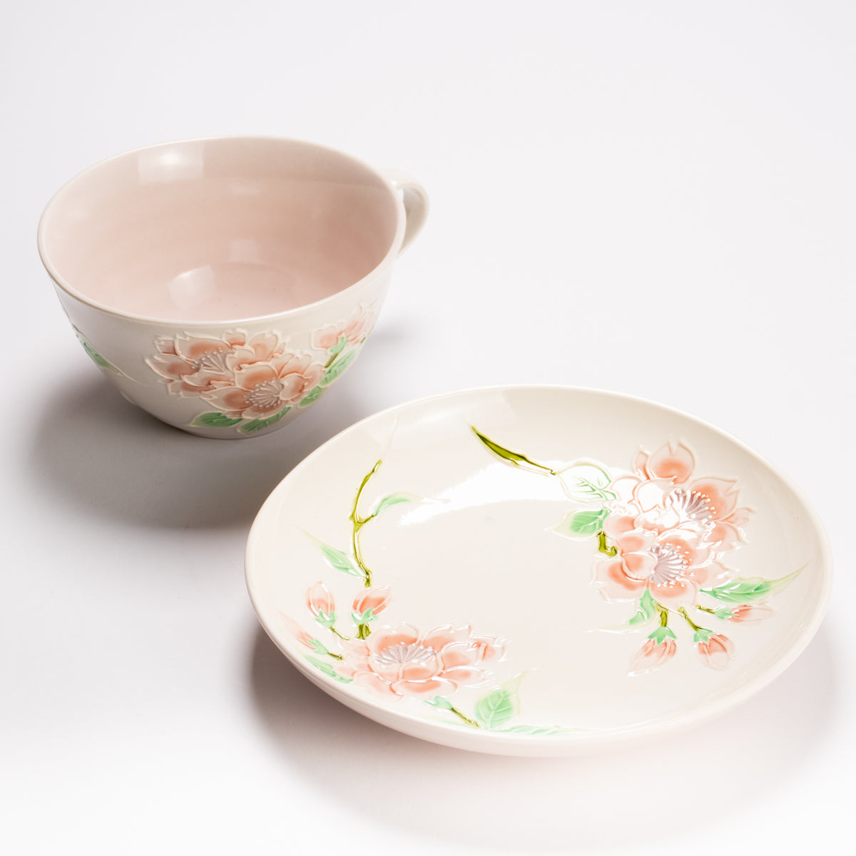 抹茶碗　古代黄交趾"梅に観世水"　一如 (コピー) KOTOPOTTER