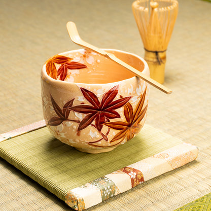 抹茶碗　桃交趾"雲錦"　一如 KOTOPOTTER