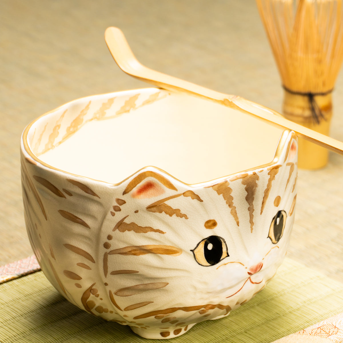 抹茶碗　茶虎猫　良二 KOTOPOTTER