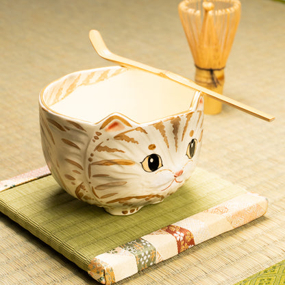 抹茶碗　茶虎猫　良二 KOTOPOTTER