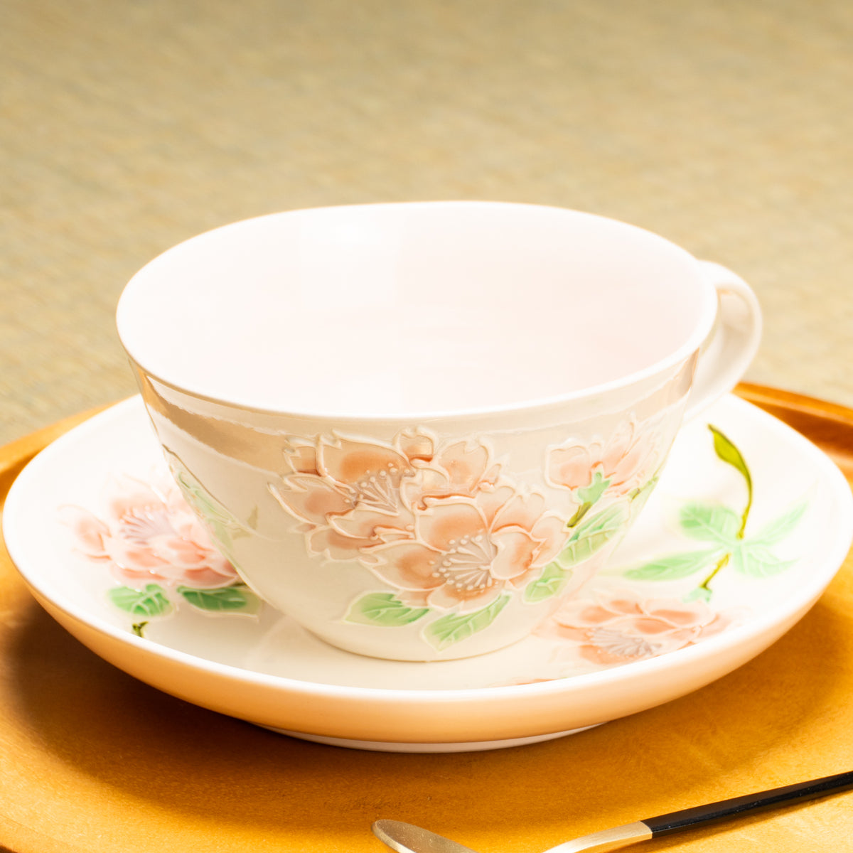 抹茶碗　古代黄交趾"梅に観世水"　一如 (コピー) KOTOPOTTER