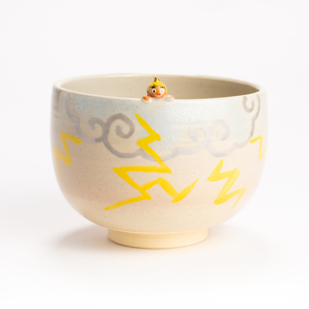 抹茶碗　かみなりさま　峨山 KOTOPOTTER